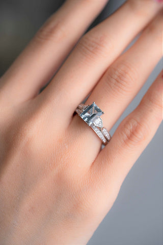 Gwen 14K White Gold Emerald-Cut Brazilian Aquamarine Ring