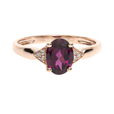 Lilly 10K Rose Gold Oval-Cut Madagascar Rhodolite Ring