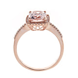 Janiyah 10K Rose Gold Cushion-Cut Madagascar Morganite Ring