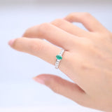 Enchanting Elegance: Joyce 14K White Gold Oval-Cut Emerald Ring