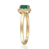 Timeless Beauty: Anya 10K Yellow Gold Ring with Oval-Cut Natural Zambian Emerald