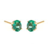 Alivia 14K Yellow Gold Oval-Cut Natural Zambian Emerald Earring