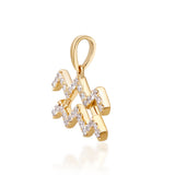Aquarius 10K Yellow Gold Round-Cut White Diamond Pendant
