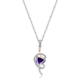 Golden Radiance Trilliant Amethyst Pendant