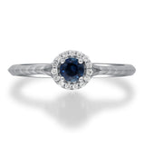 Victoria 14K White Gold Round-Cut Blue Sapphire Ring
