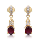 Hallie 14K Yellow Gold Oval-Cut Mozambique Ruby Earring