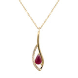 Sharpi 14K Yellow Gold Pear-Cut Mozambique Ruby Pendant