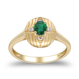 Lily Oval-Cut Emerald & Diamond Dome 14K Ring
